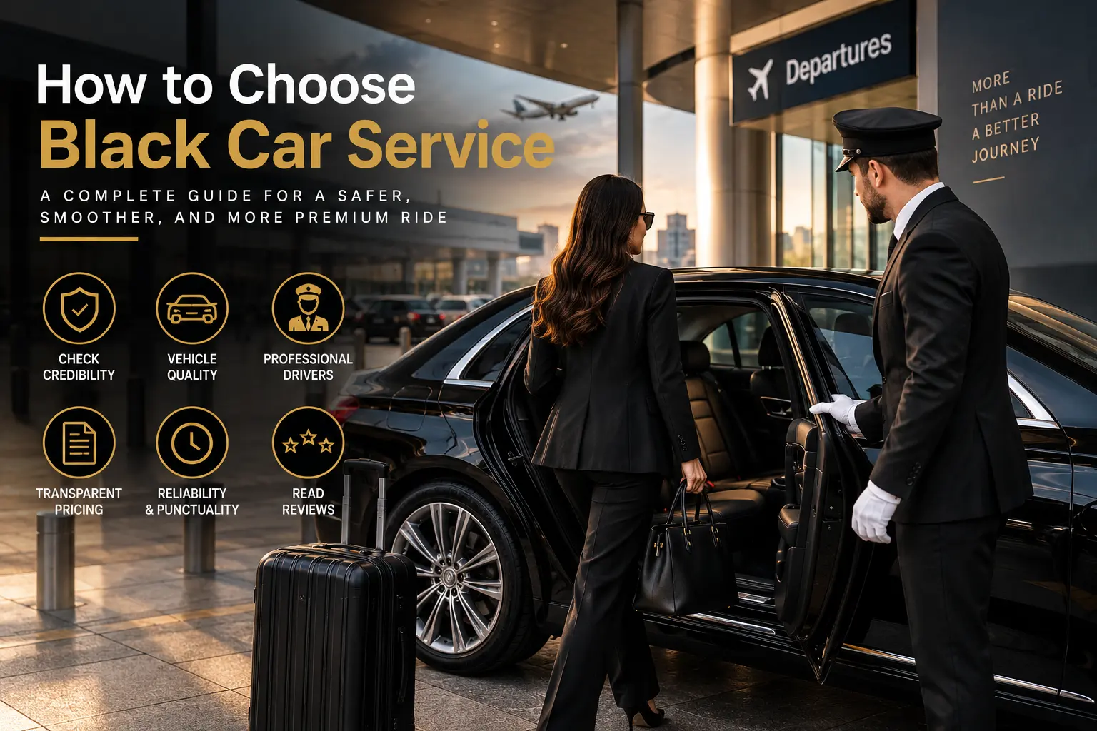 How to choose black car service with professional chauffeur, luxury vehicle, transparent pricing and reliable service
