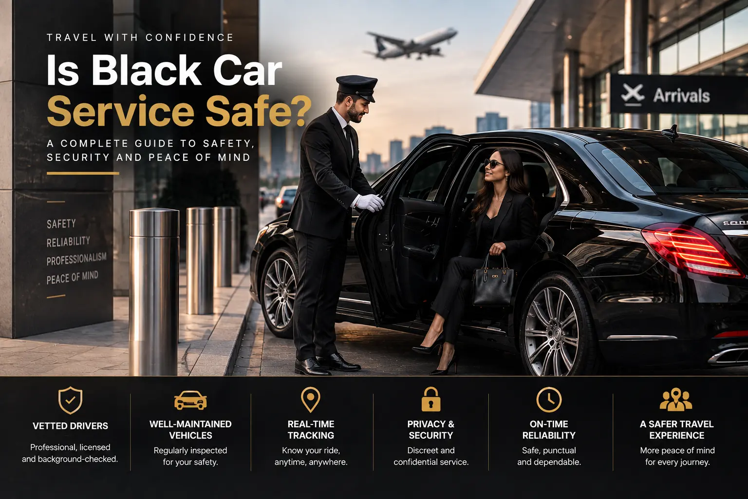 Is black car service safe with vetted professional chauffeur, luxury vehicle, real-time tracking and secure transportation